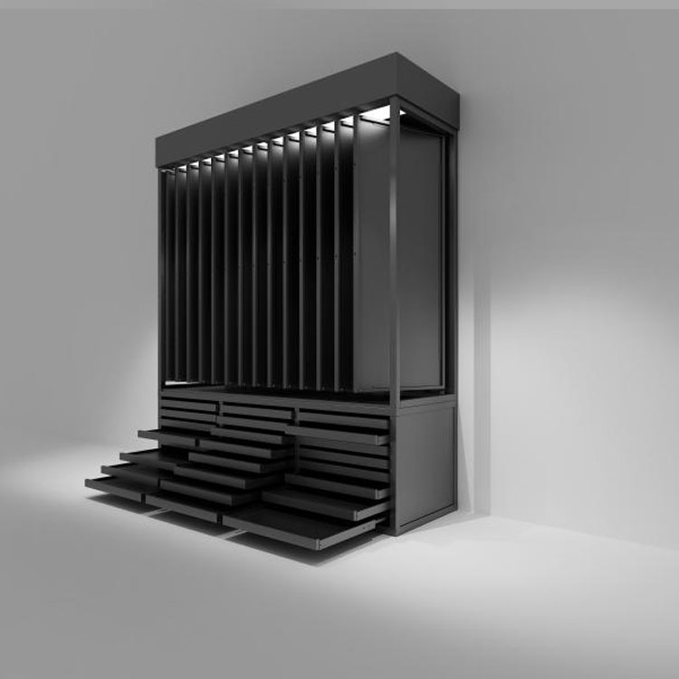 Rak paparan aluminium gusset