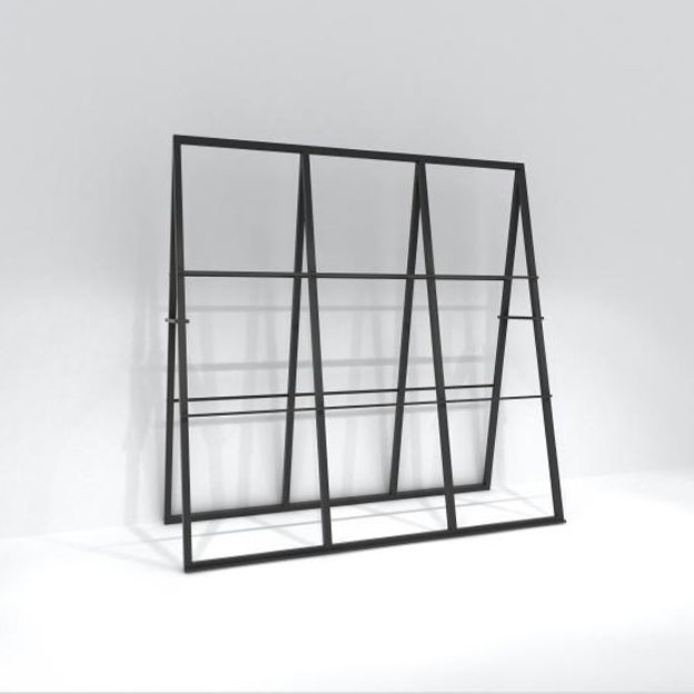 Pendirian paparan menegak aluminium gusset